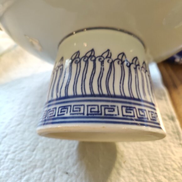 Rep Of China Blu/Whi Double Happiness Porcelain Tazza Offering Plate+Orig Label - Picture 9 of 13